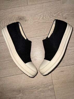 Rick Owens Black DRKSHDW Denim Low-Top Slip On Sneakers